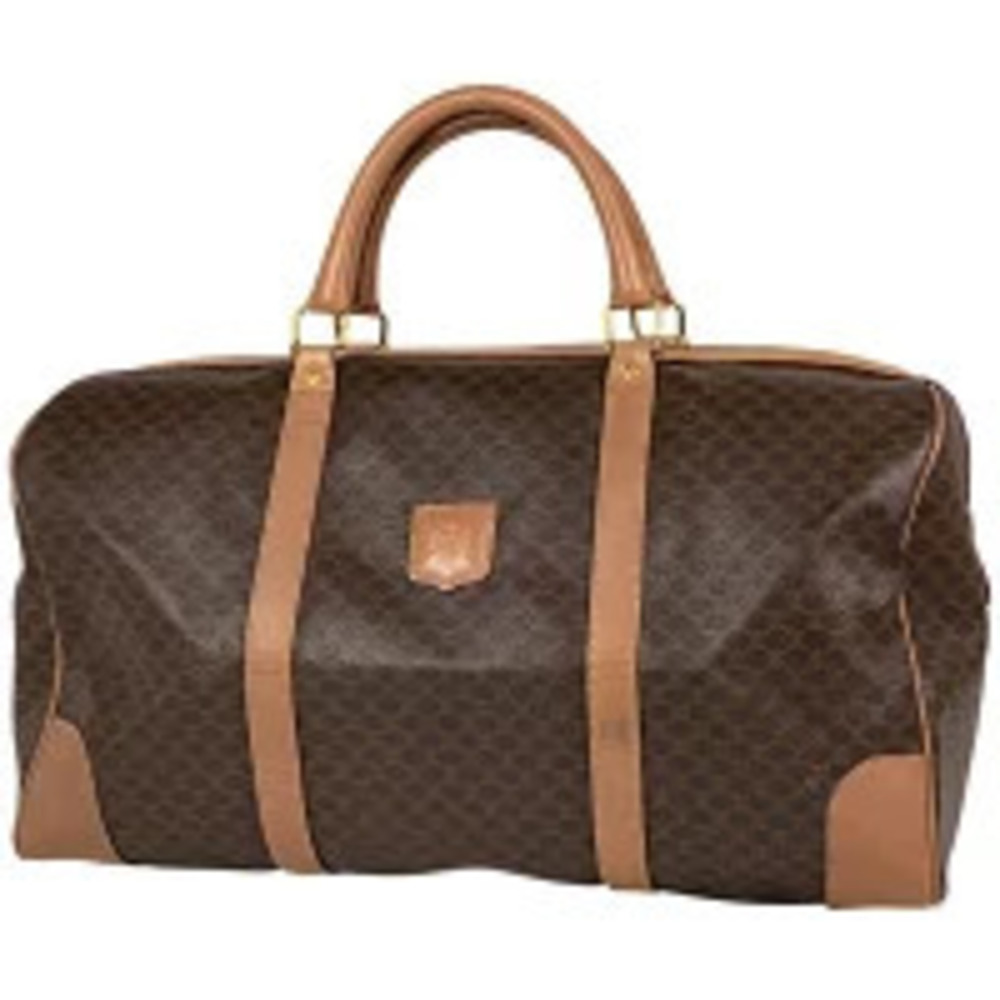 Celine Macadam Boston bag handbag canvas brown